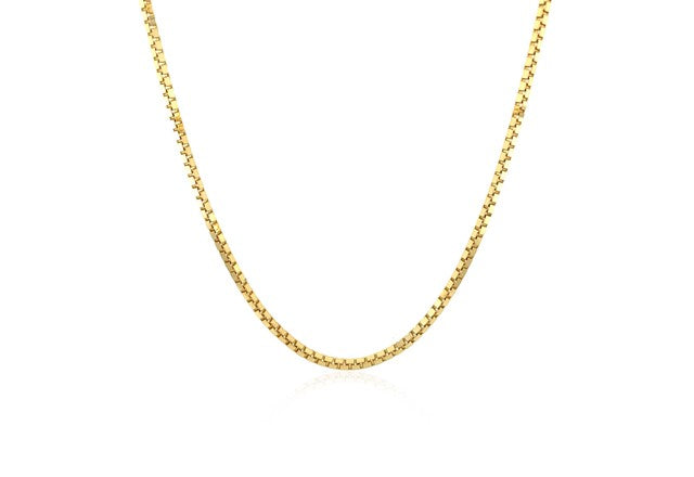 1.50 mm Classic Box Chain in 18k Yellow Gold Vermeil - djoyr