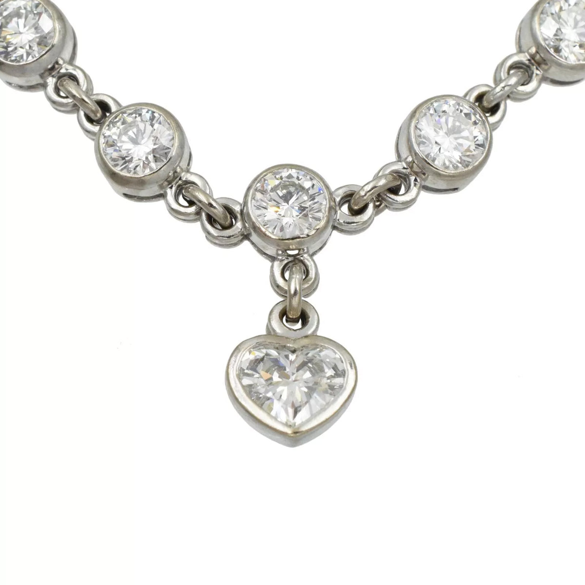 G-VS 10.50ct Moissanite Heart Charm Bracelet - Elegant 7-Inch Accessory