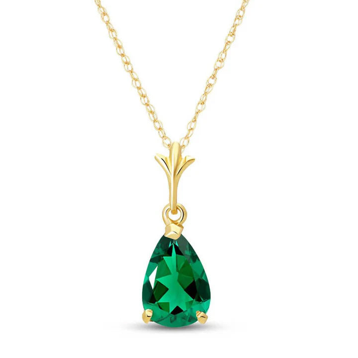 Pear Shape Lab Emerald Pendent - djoyr