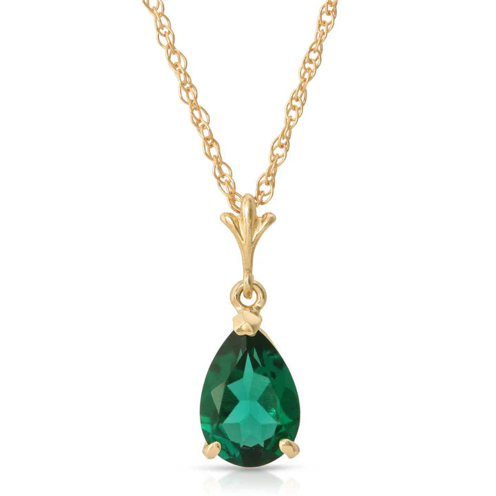 Pear Shape Lab Emerald Pendent - djoyr