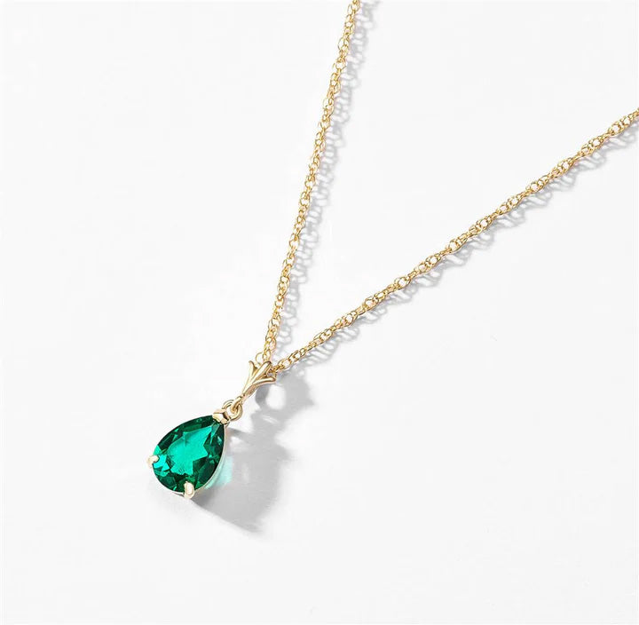 Pear Shape Lab Emerald Pendent