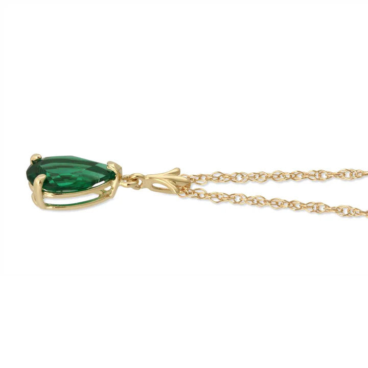 Pear Shape Lab Emerald Pendent