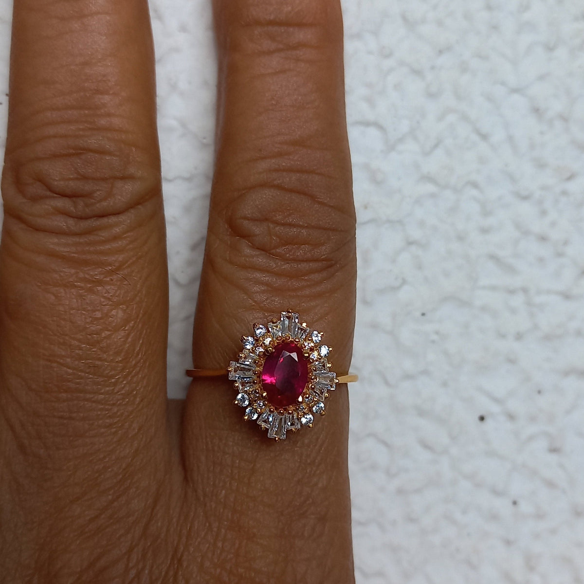 Radiant Victoria Lab grown Ruby Ring