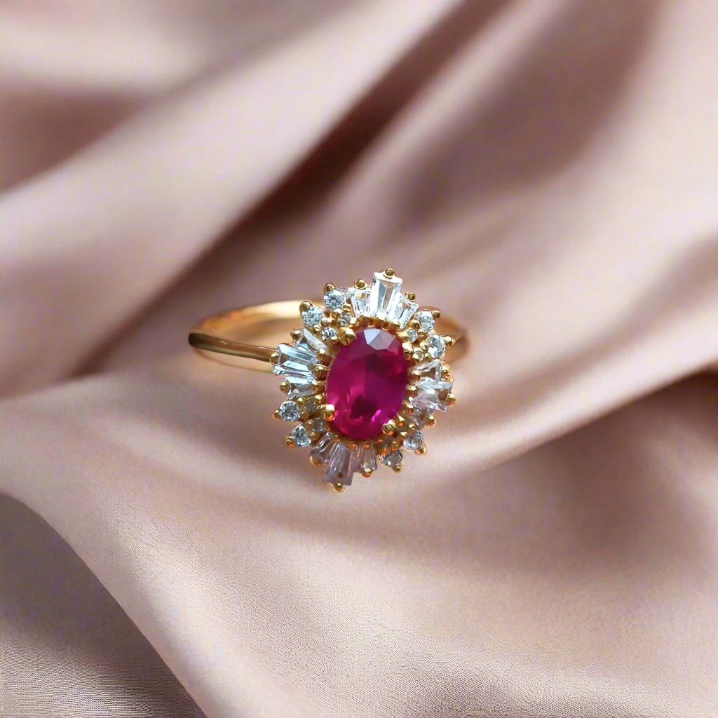 Radiant Victoria Lab grown Ruby Ring