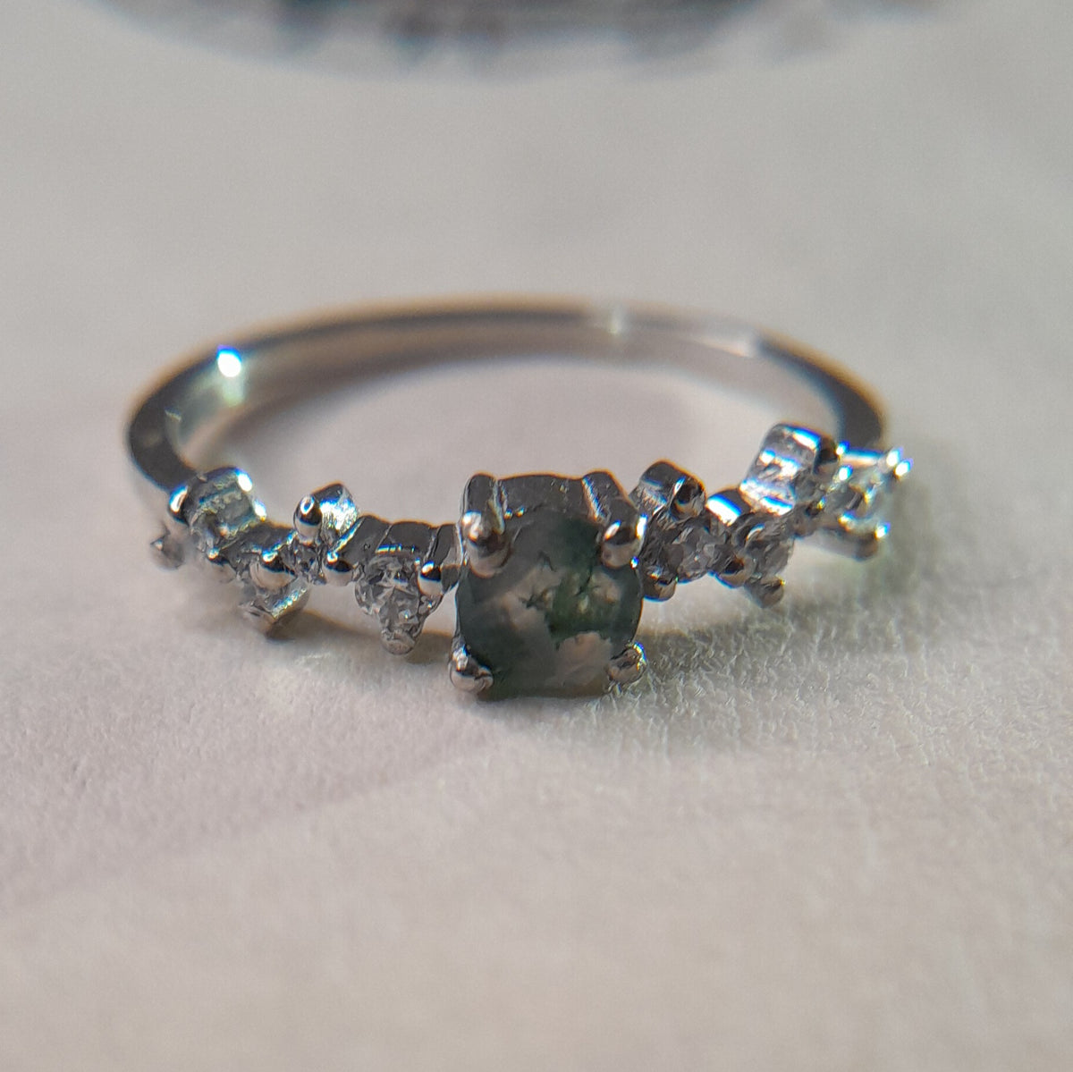Moss Agate Eternal Flame Ring - djoyr