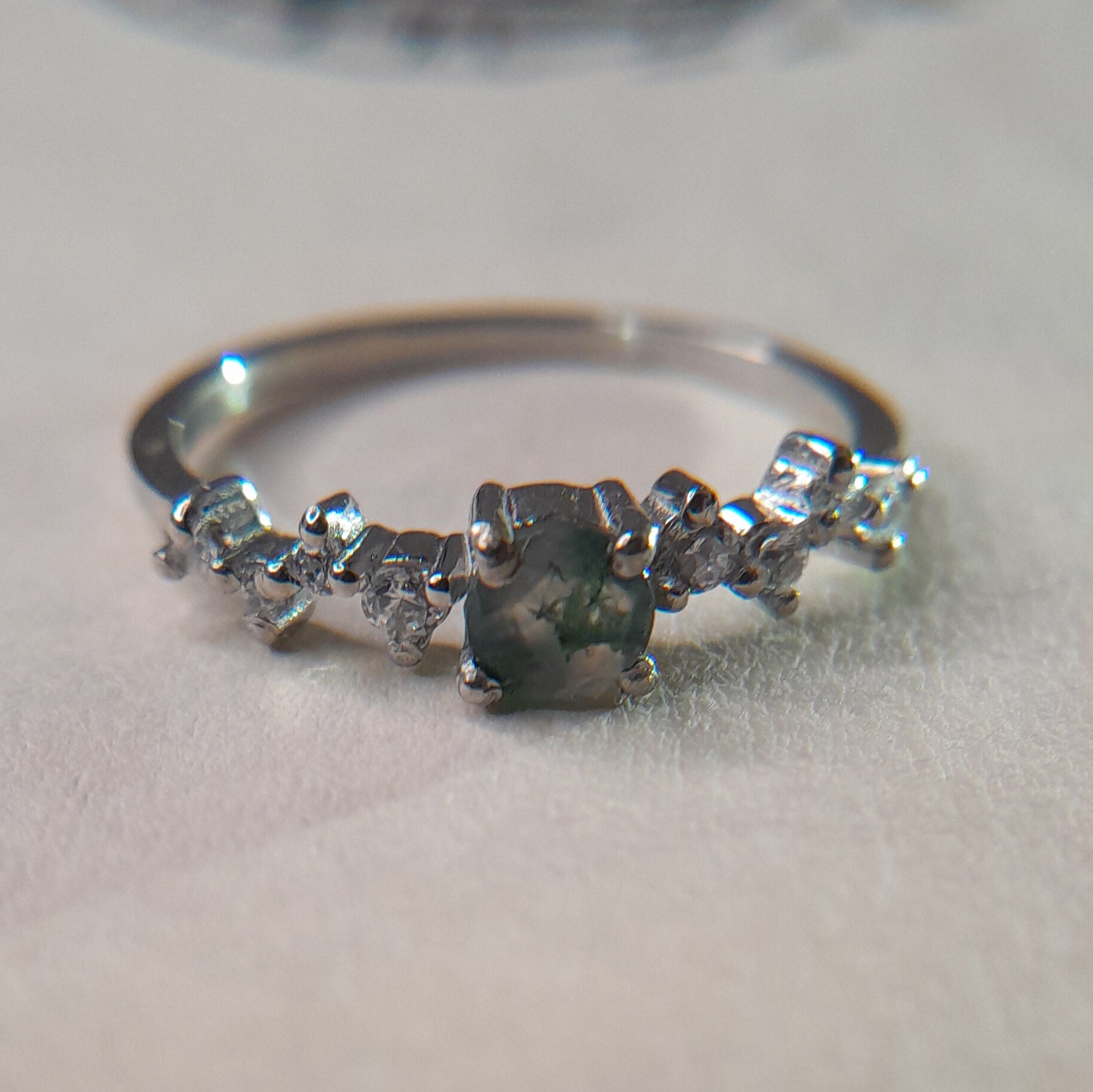 Moss Agate Eternal Flame Ring - djoyr
