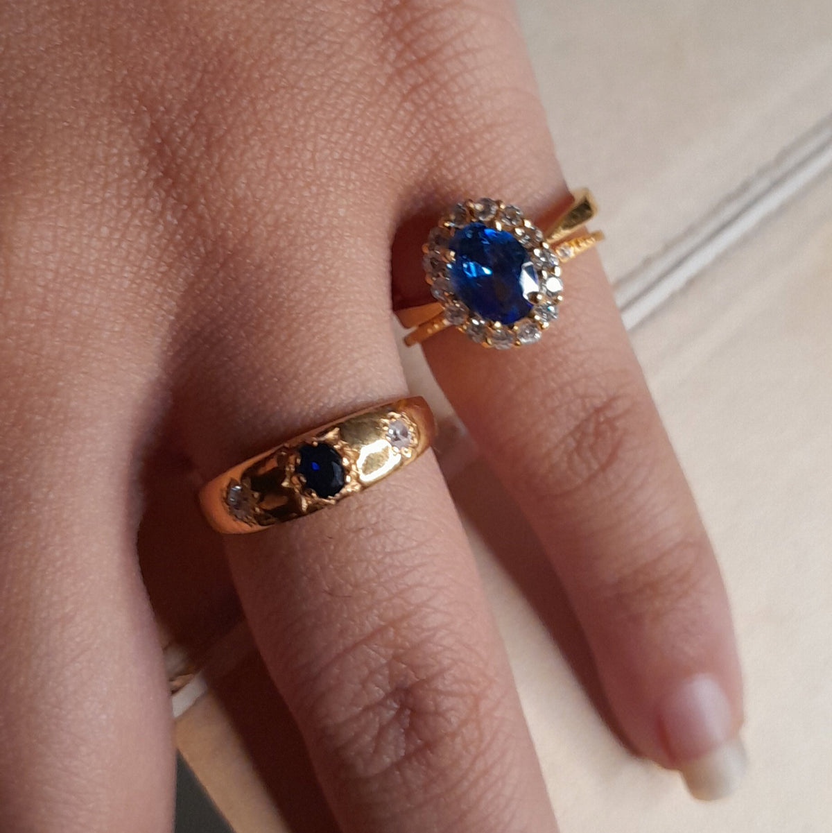 Lab Sapphire Vela Ring