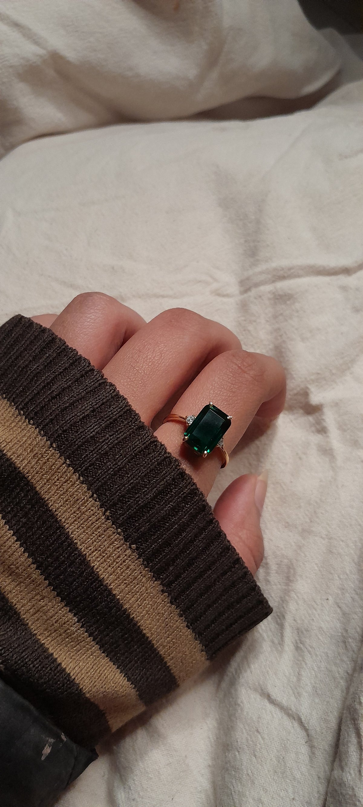 Lab Emerald Edison Ring