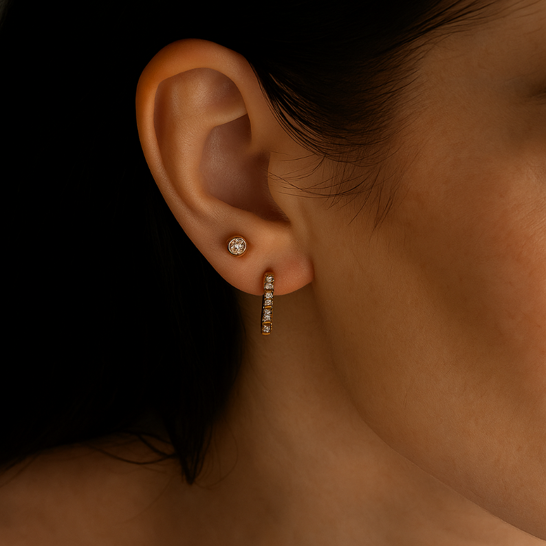 Moissanite Bezel Studs Small (0.20tcw) - djoyr