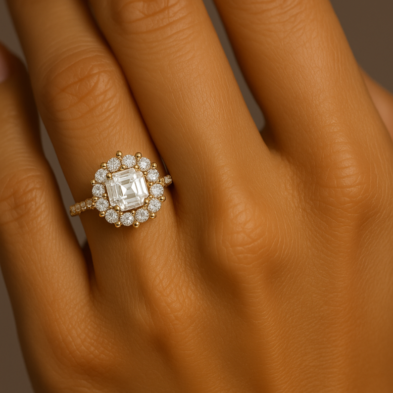 Nebula Asscher Cut Moissanite 0.50ct  Ring - djoyr