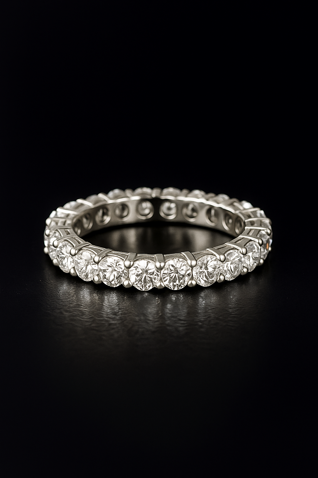 Round Cut Lab Diamond Eternity Wedding Band in 14K Yellow Gold