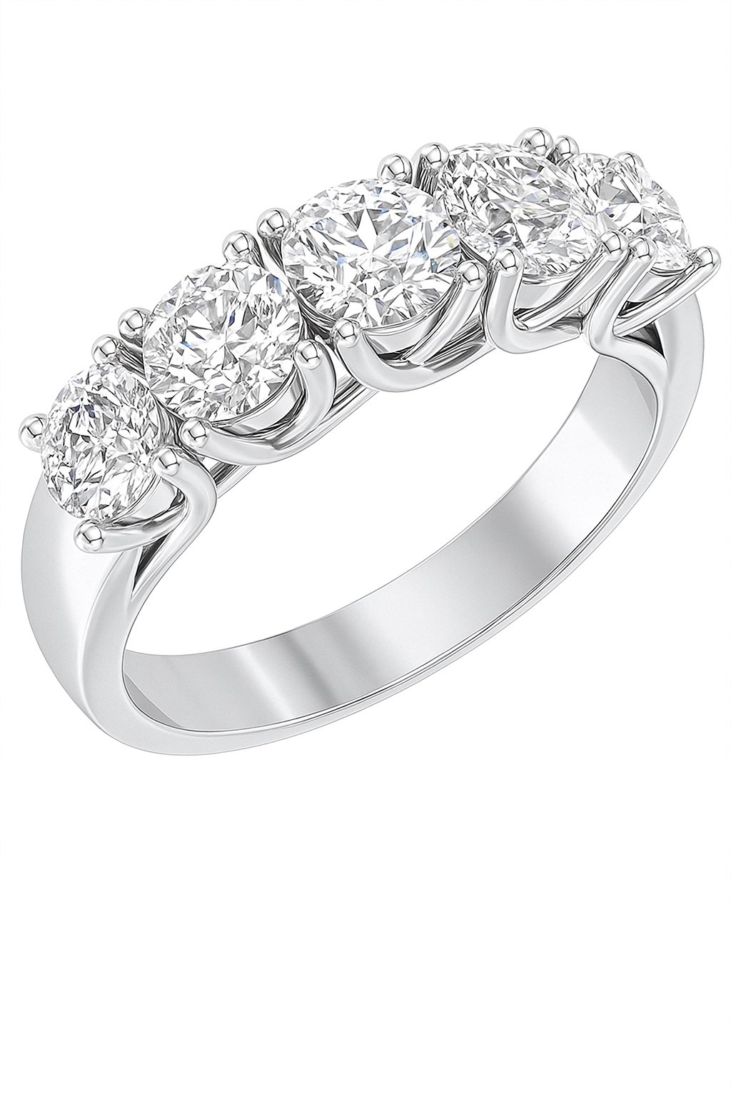 5-Stone Round Cut Lab Diamond Ring