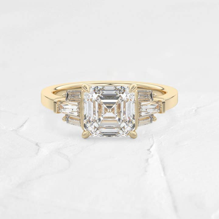 Burst Asscher cut Moissanite Ring - djoyr