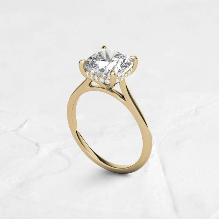 1.1CT Cushion Hidden Halo Moissanite Ring - djoyr