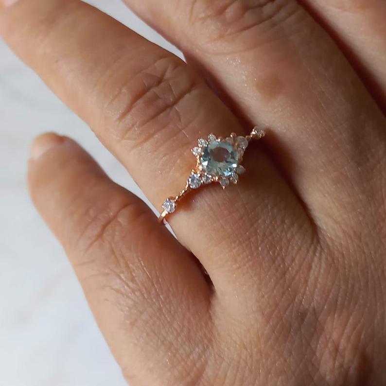 Aquilo Aquamarine Ring in Silver - djoyr
