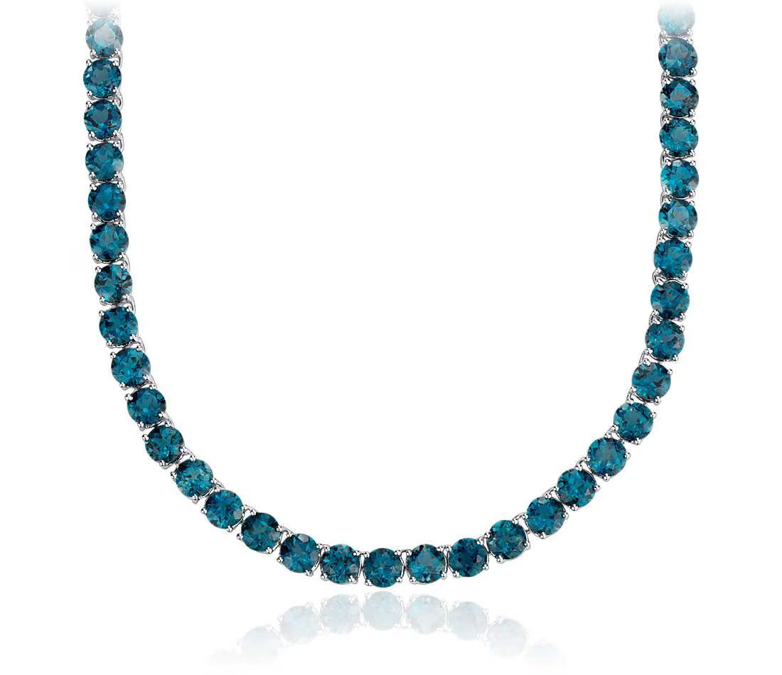 London Blue Topaz Tennis Necklace