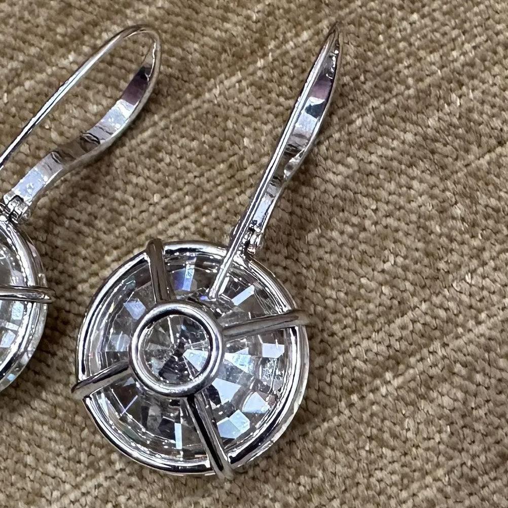 Round Shaped Moissanite Drop Earrings