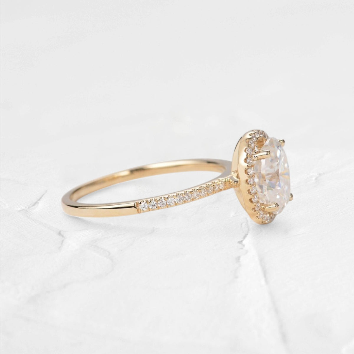 2.5CT Oval Cut Lab Diamond Halo Ring - djoyr