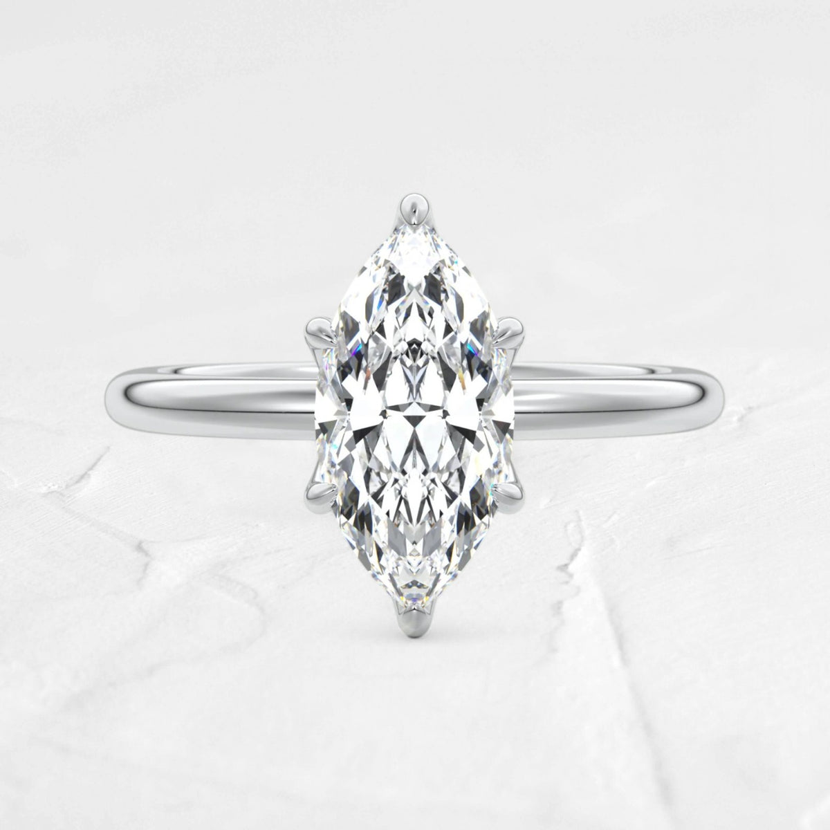 1.50 Carat Marquise Cut Lab-Grown Diamond Solitaire Ring