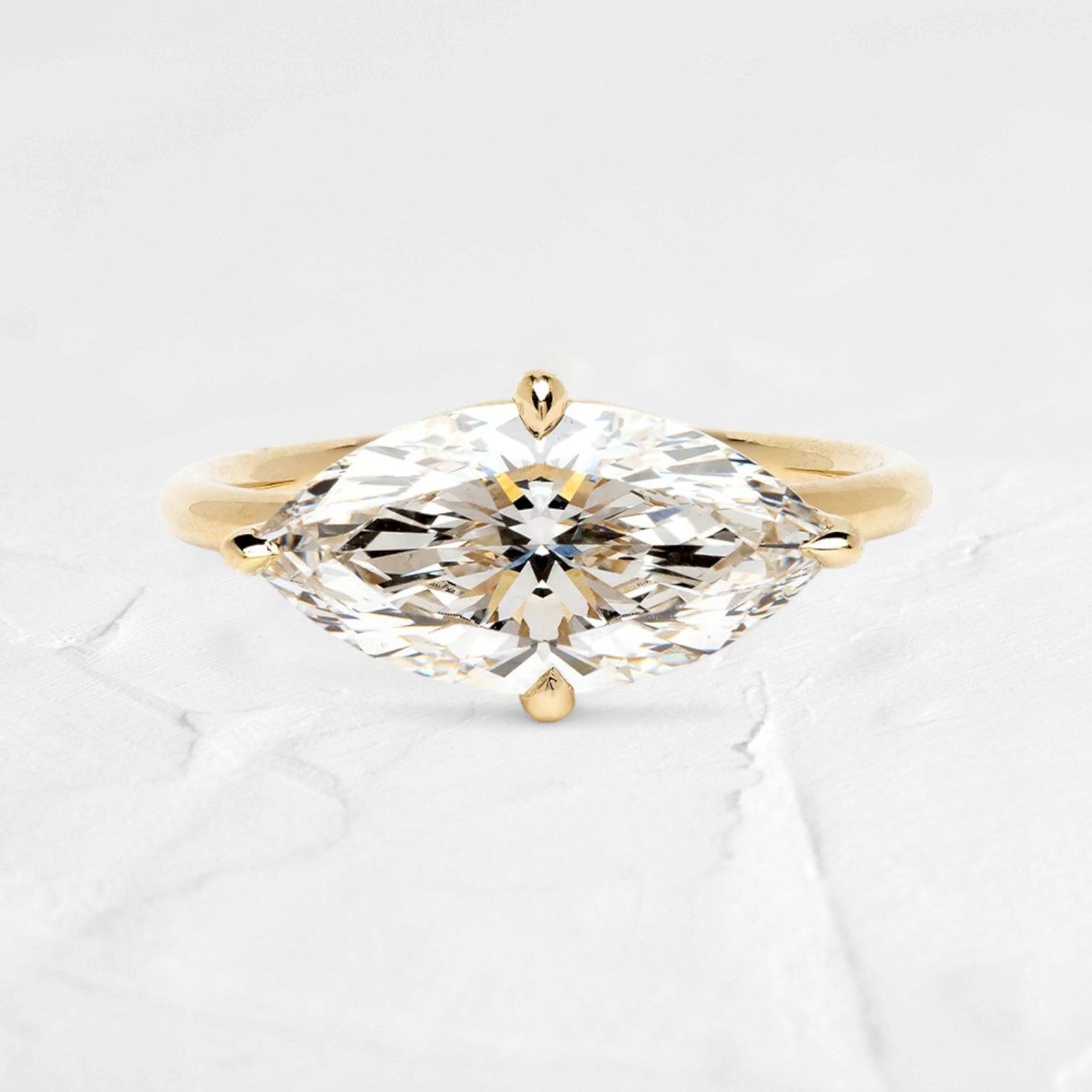 2.56ct Marquise East West Lab Diamond Ring - djoyr