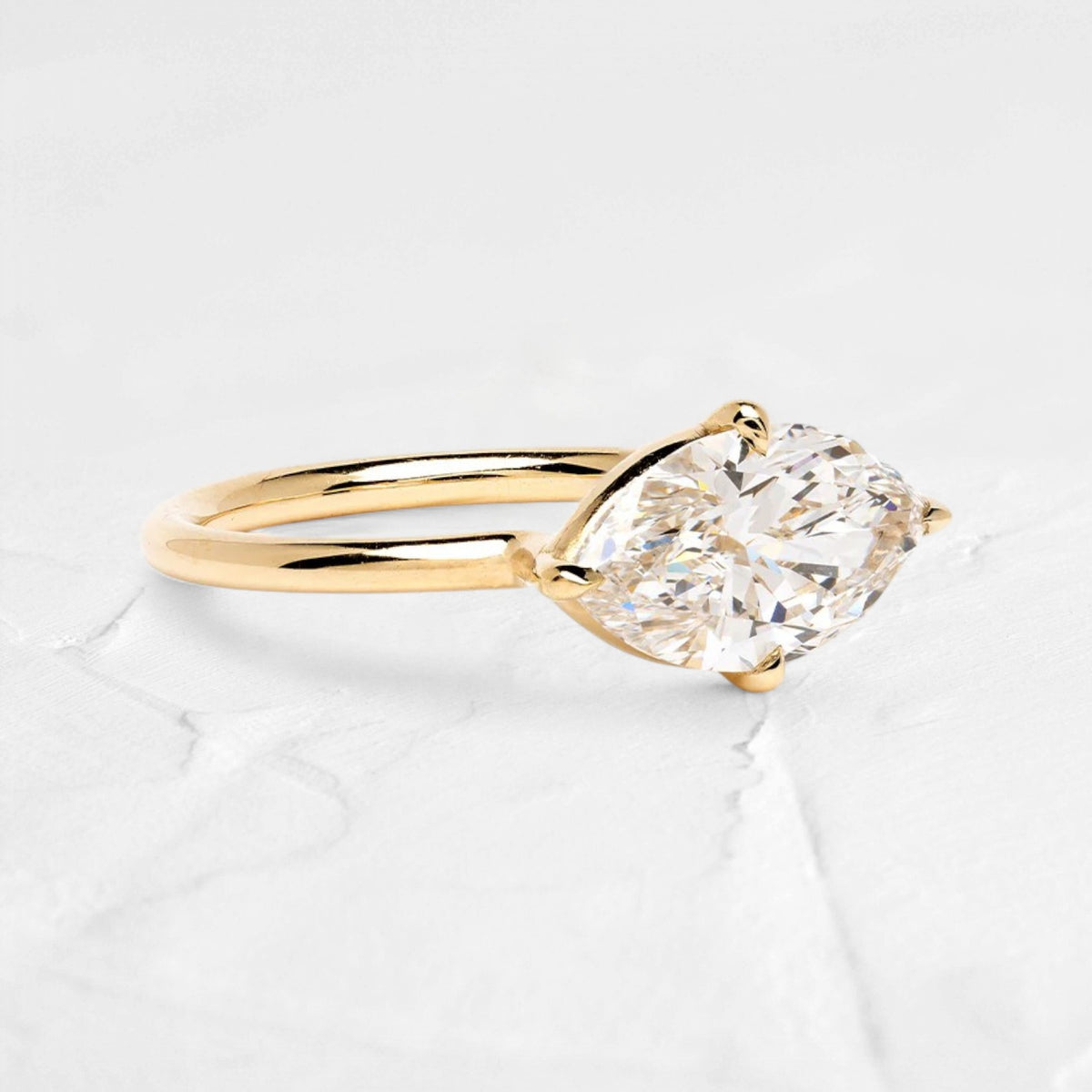 2.56ct Marquise East West Lab Diamond Ring - djoyr