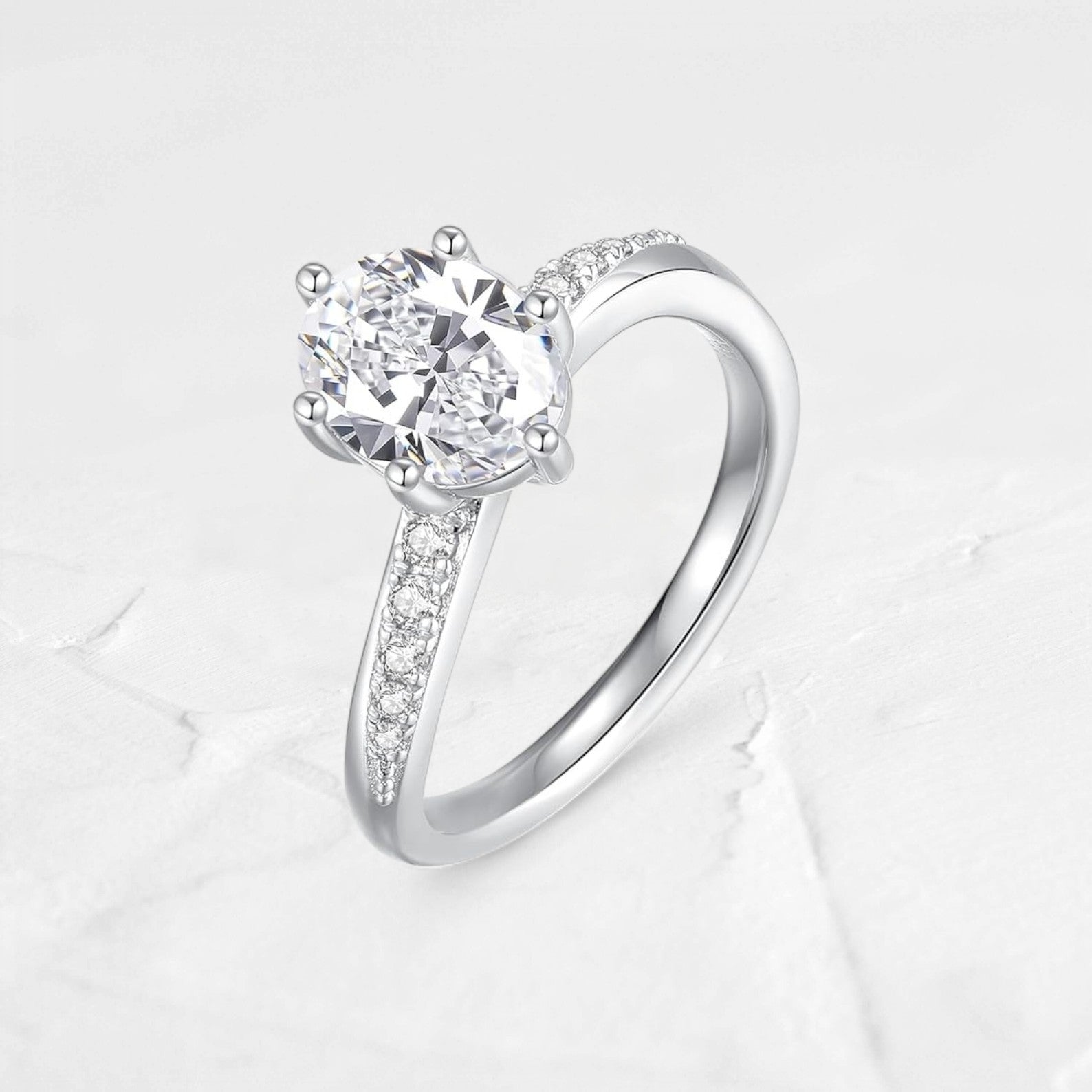 Twisted Moissanite Oval Solitaire Ring - djoyr