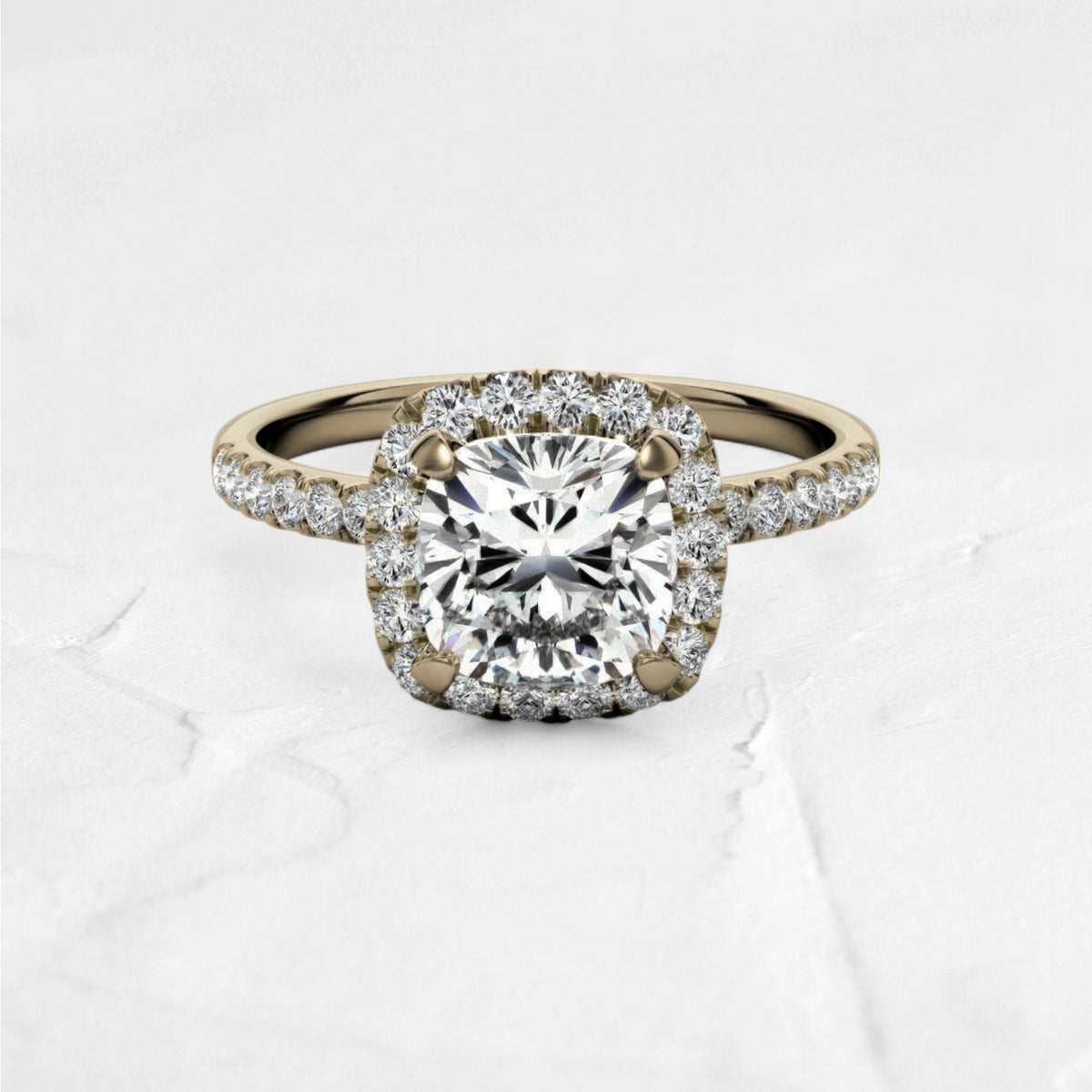 Cushion halo moissanite ring - djoyr