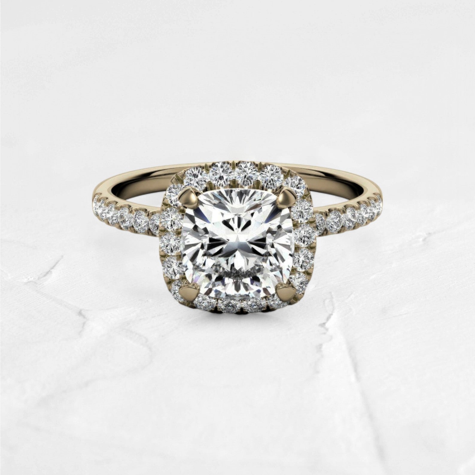 Cushion halo moissanite ring - djoyr