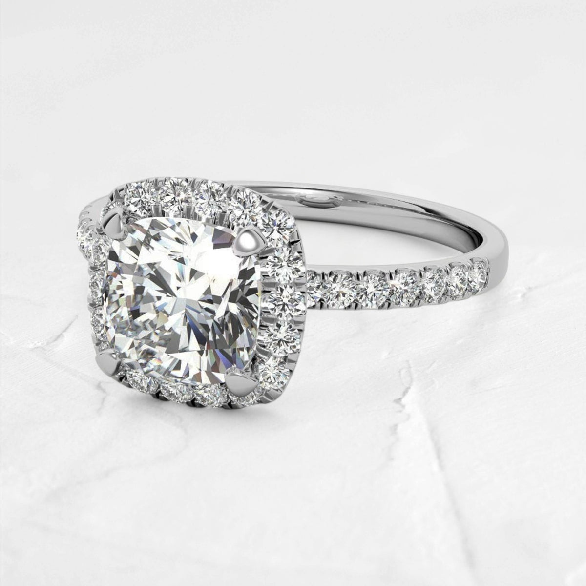 Cushion halo moissanite ring - djoyr
