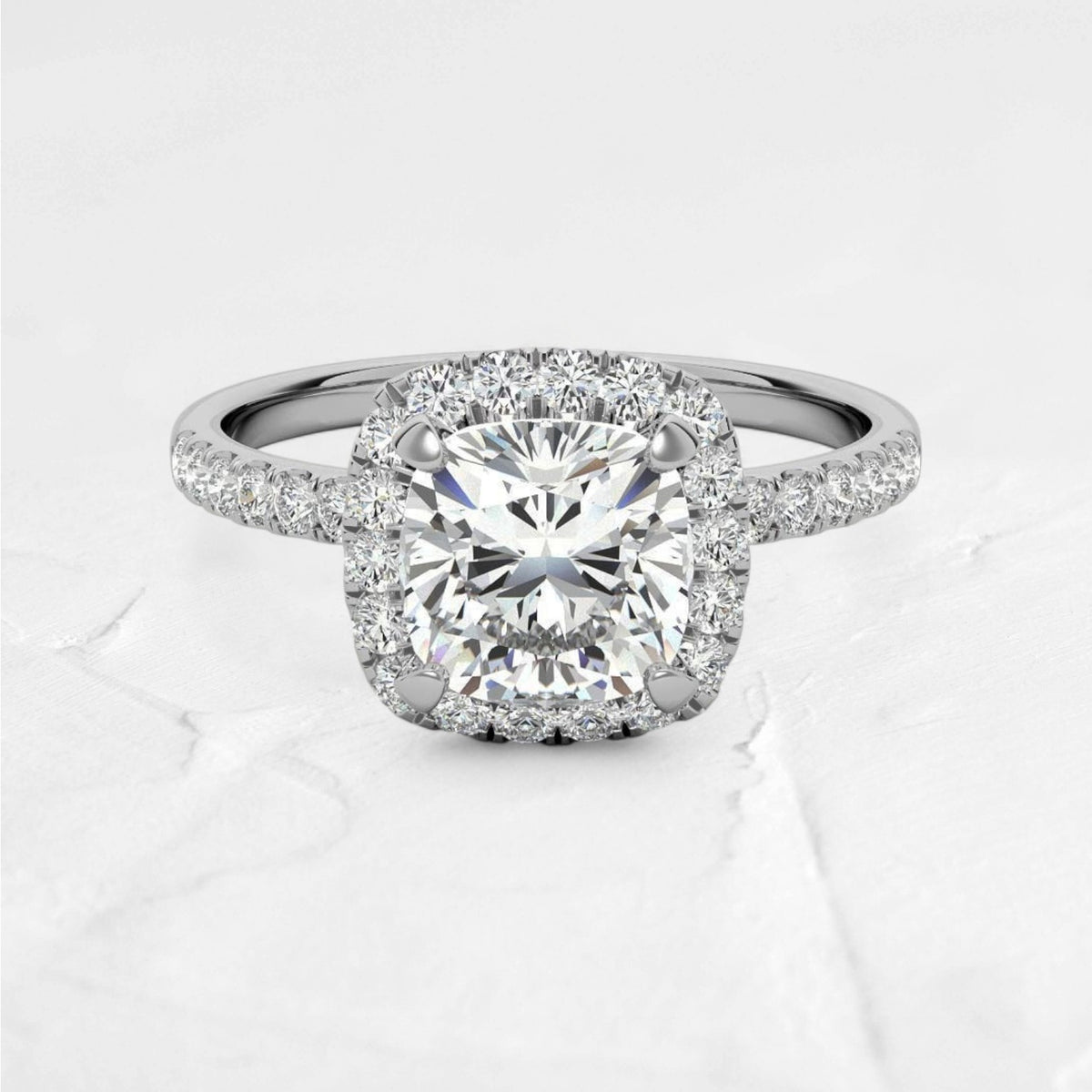 Cushion halo moissanite ring - djoyr