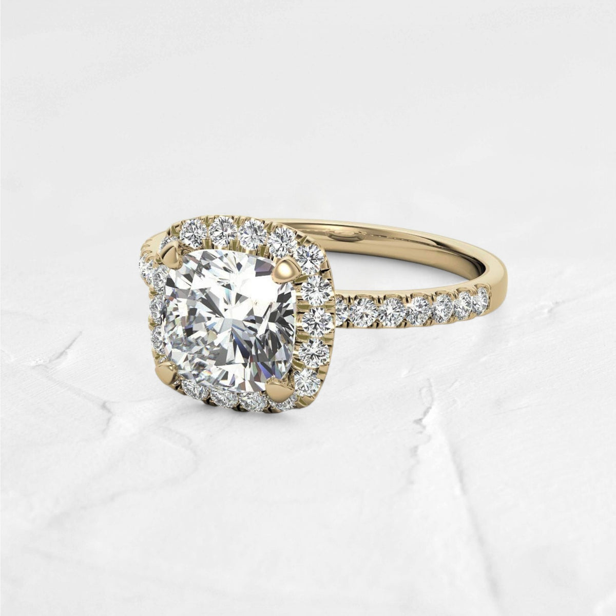Cushion halo moissanite ring - djoyr