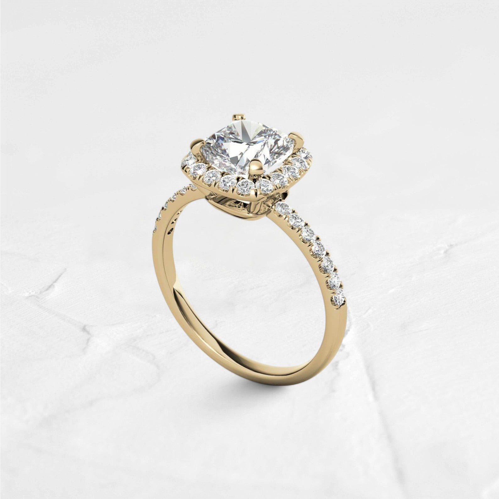 Cushion halo moissanite ring - djoyr