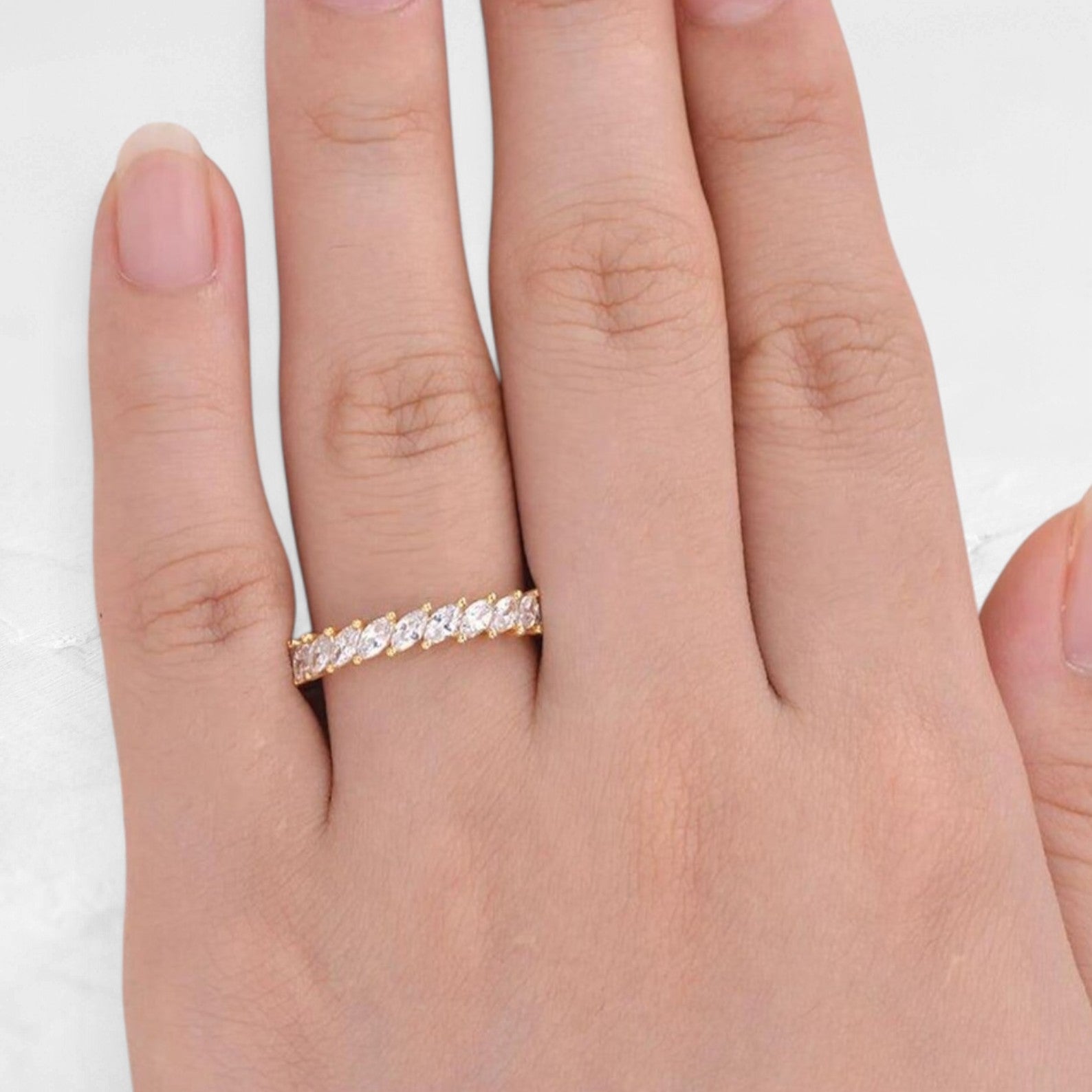 Marquise Moissanite Full Eternity Band - djoyr