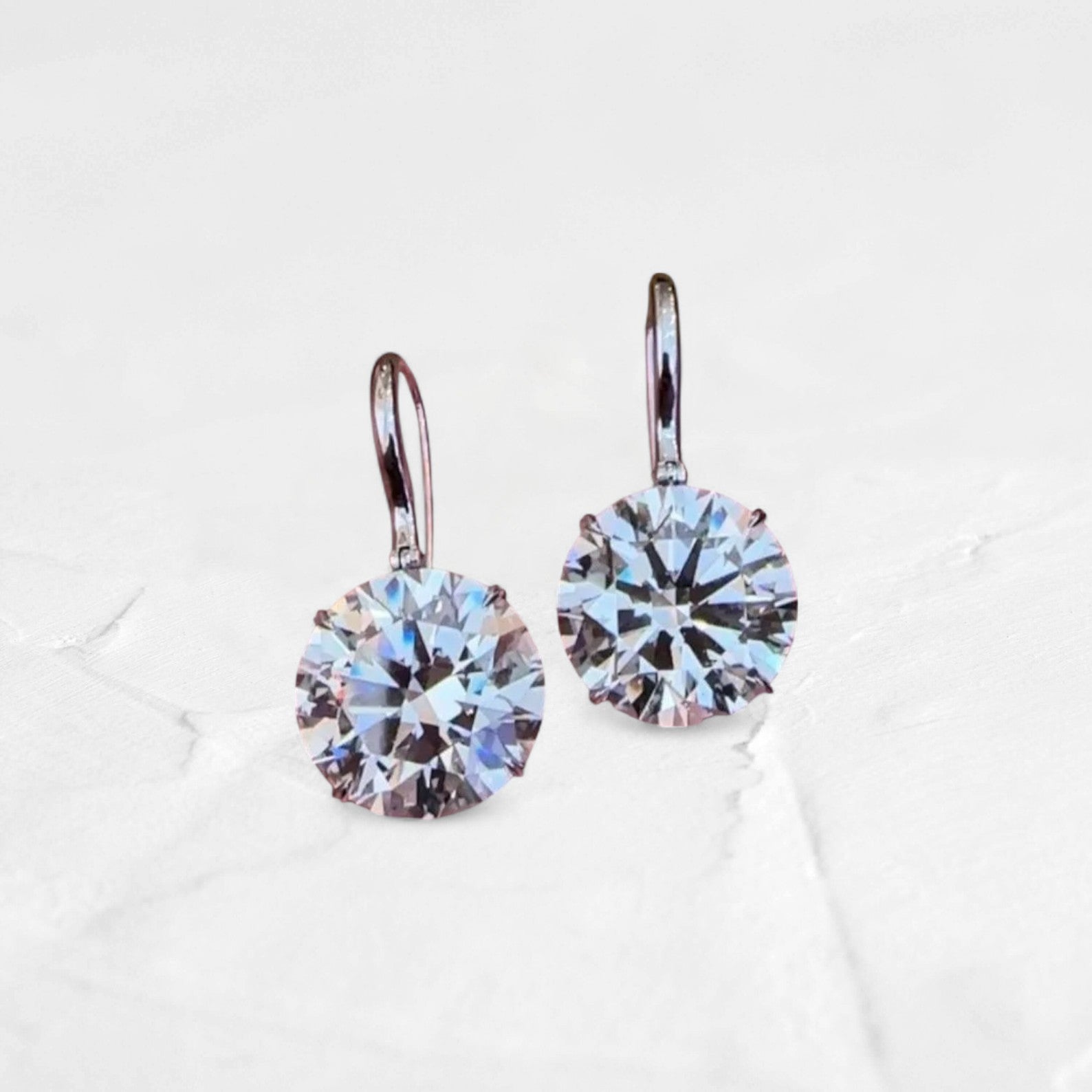 Round Shaped Moissanite Drop Earrings - djoyr