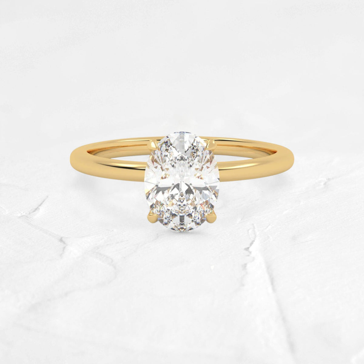 Moissanite 2ct Oval Solitaire Ring - djoyr