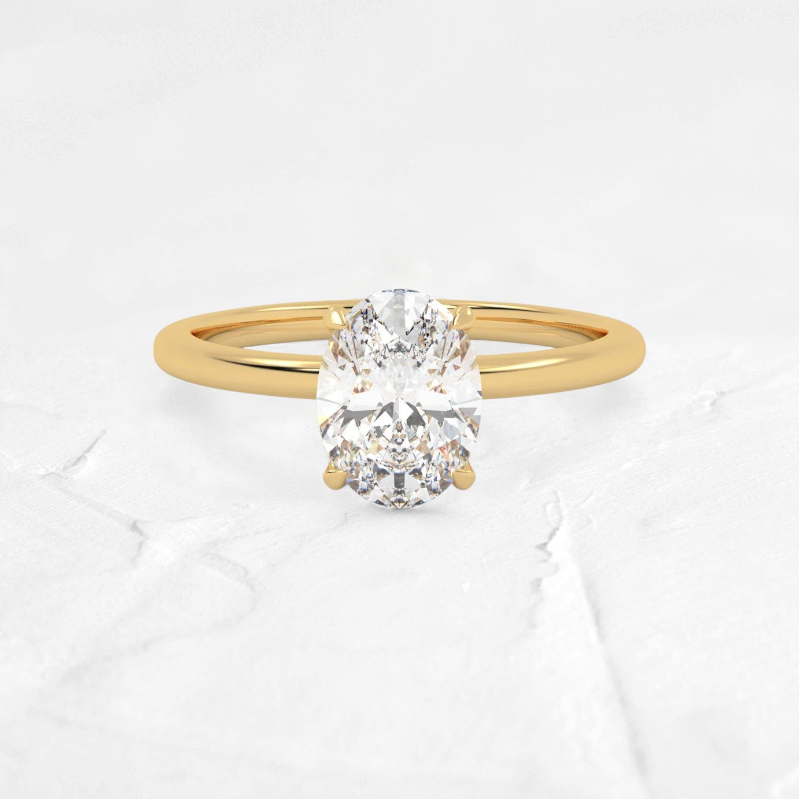 Moissanite 2ct Oval Solitaire Ring - djoyr