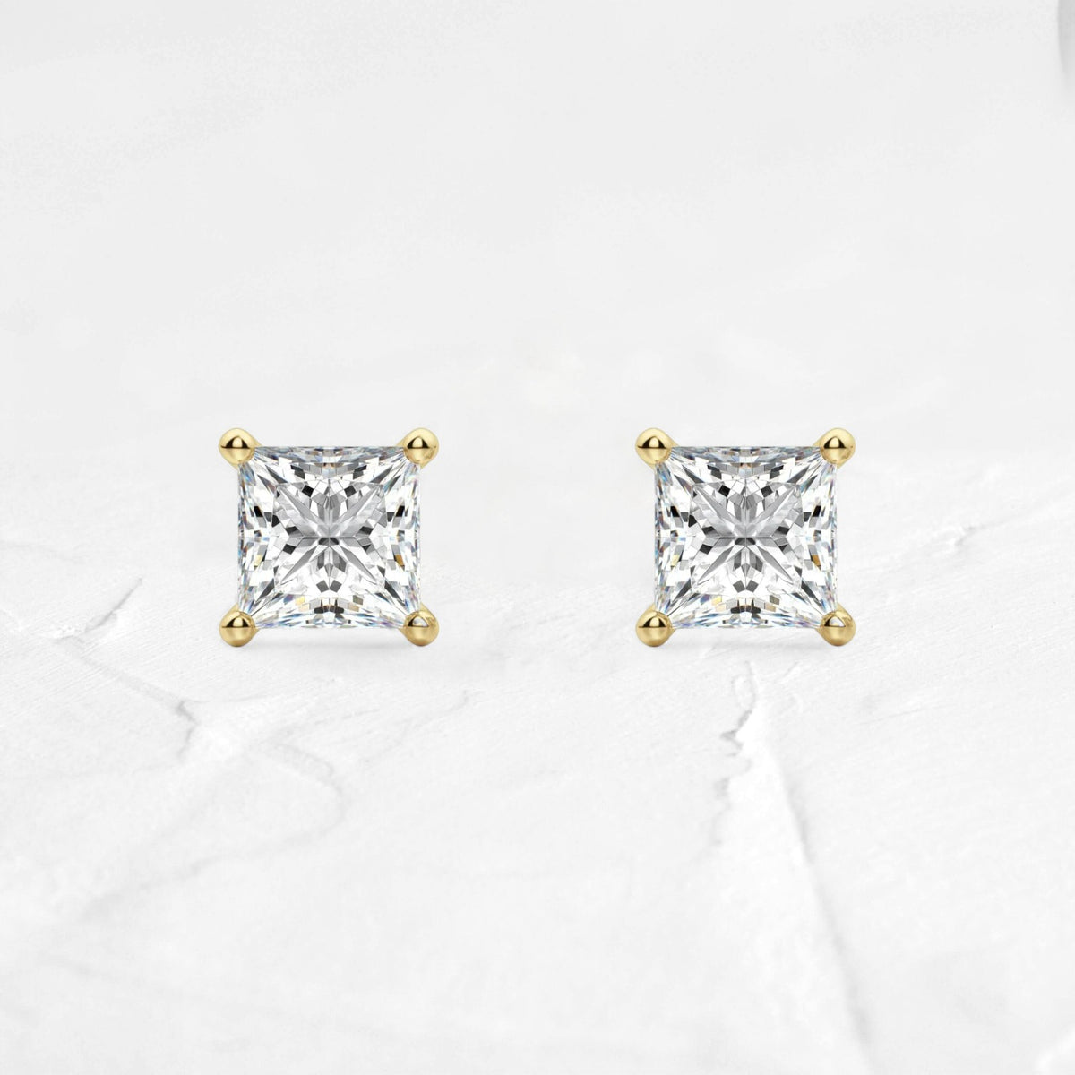 Moissanite Princess Cut Studs - djoyr