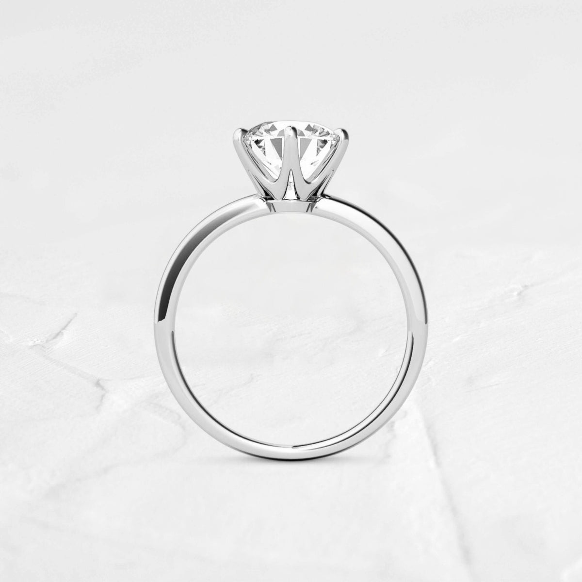 1.5mm Round Moissanite 6 prong Solitaire Ring silver - djoyr