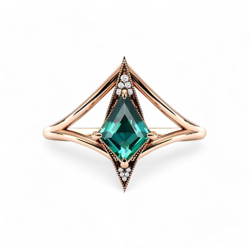 Lab grown Emerald Vesica Reverie - djoyr