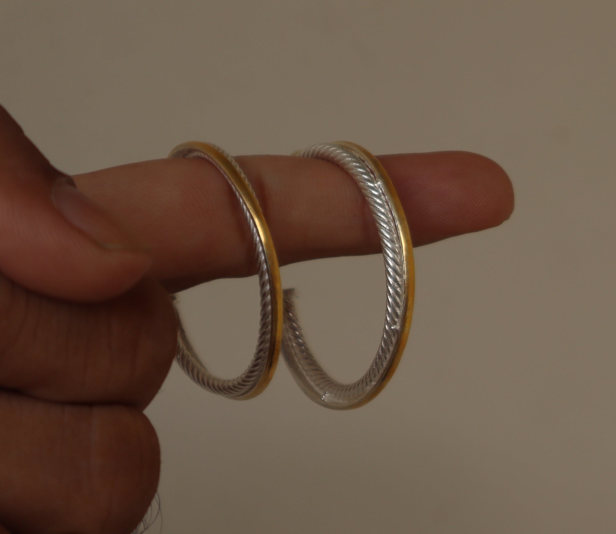 Crossover Two-Tone Hoop Earrings in  Silver - djoyr