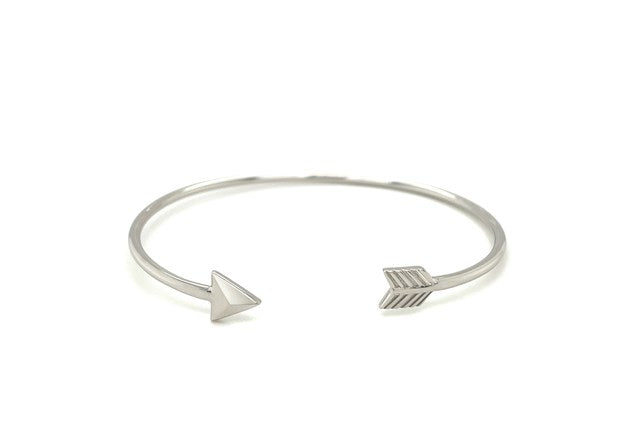 Polished Arrow Cuff 3mm Cuff Bangle in Sterling Silver - djoyr