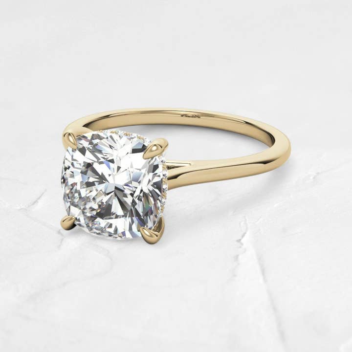 1.1CT Cushion Hidden Halo Moissanite Ring - djoyr