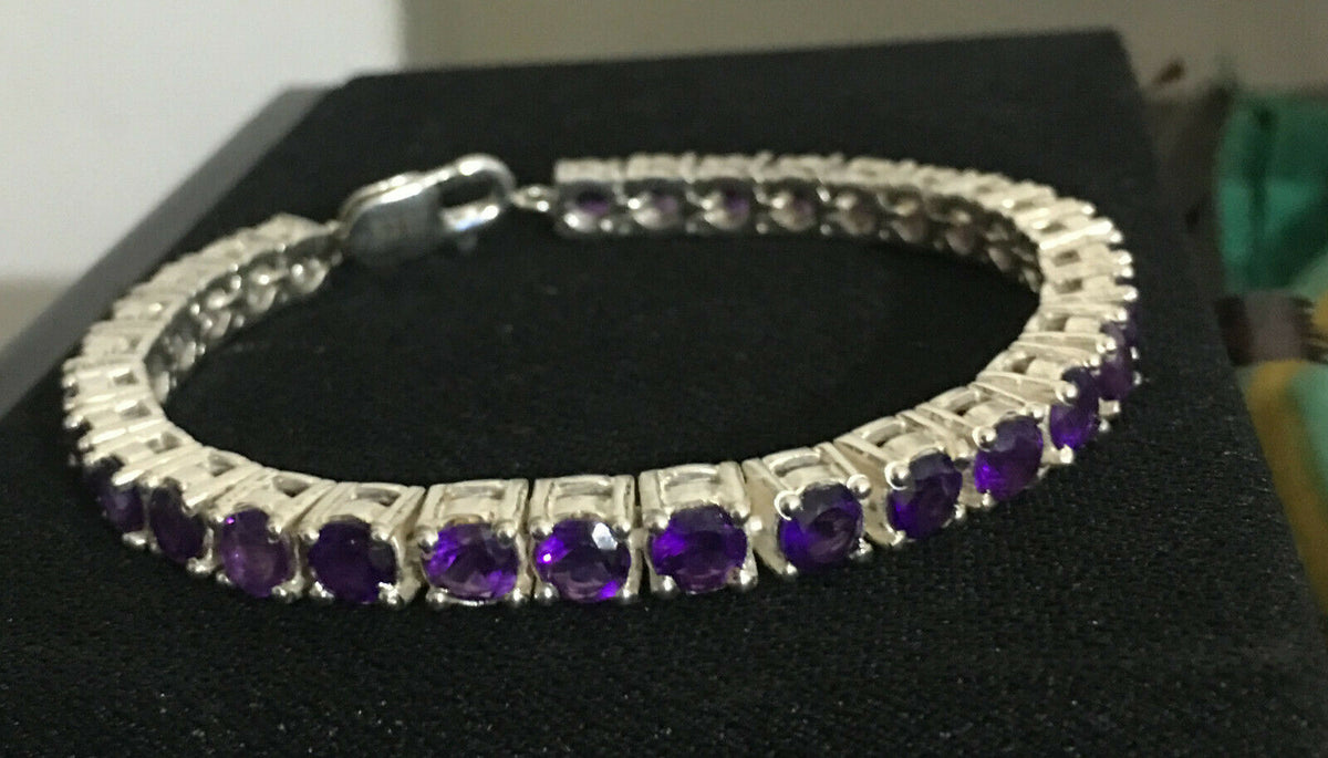 Natural African Amethyst Tennis Bracelet