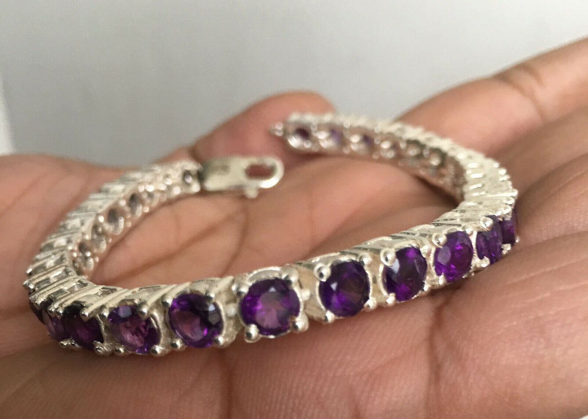 Natural African Amethyst Tennis Bracelet