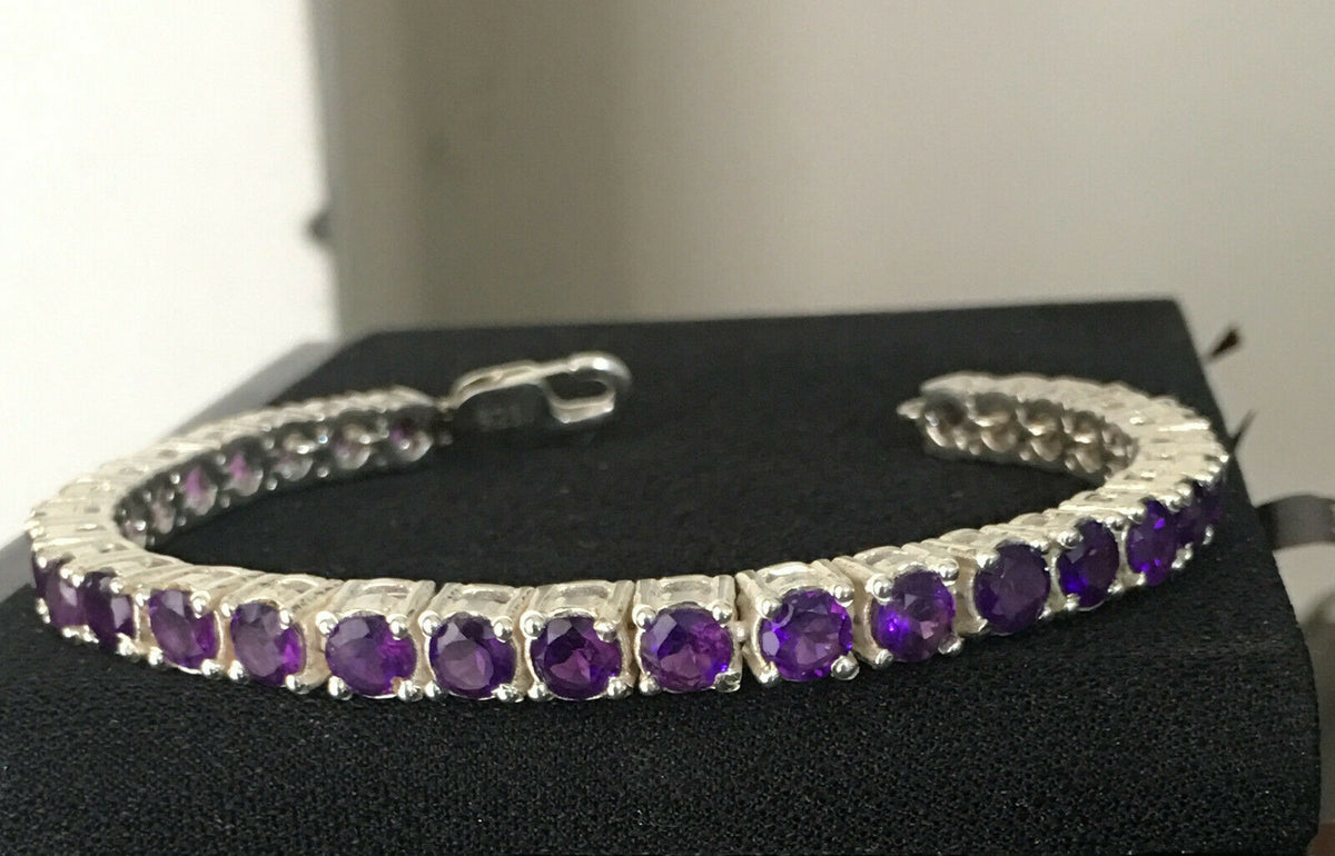 Natural African Amethyst Tennis Bracelet