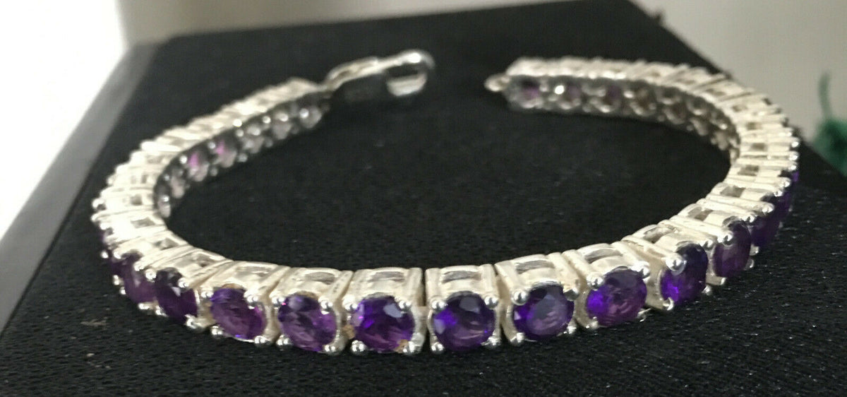 Natural African Amethyst Tennis Bracelet