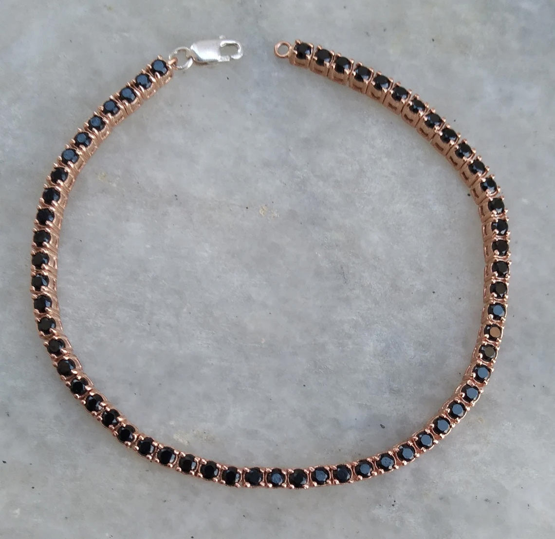 Black Spinel Tennis Bracelet - djoyr