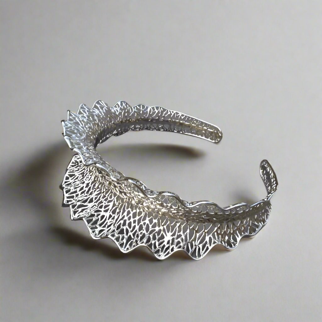 Elegant Filigree Cuff Bracelet – Intricate Lattice Design - djoyr