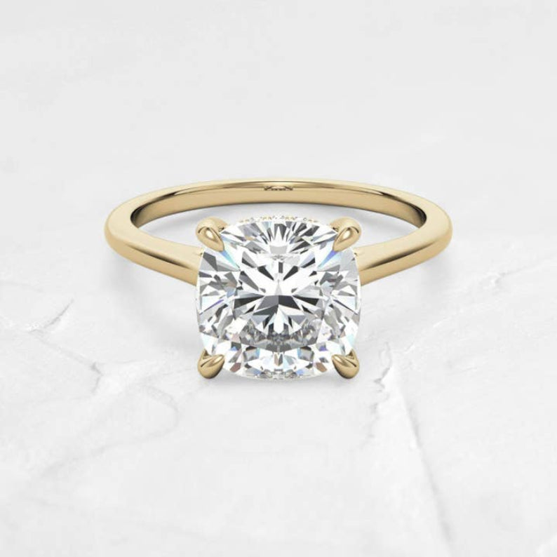 1.1CT Cushion Hidden Halo Moissanite Ring - djoyr