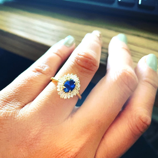 Radiant Victorian Sapphire Ring